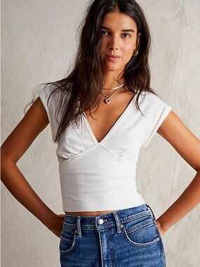 We The Free White V-Neck Ivy Top